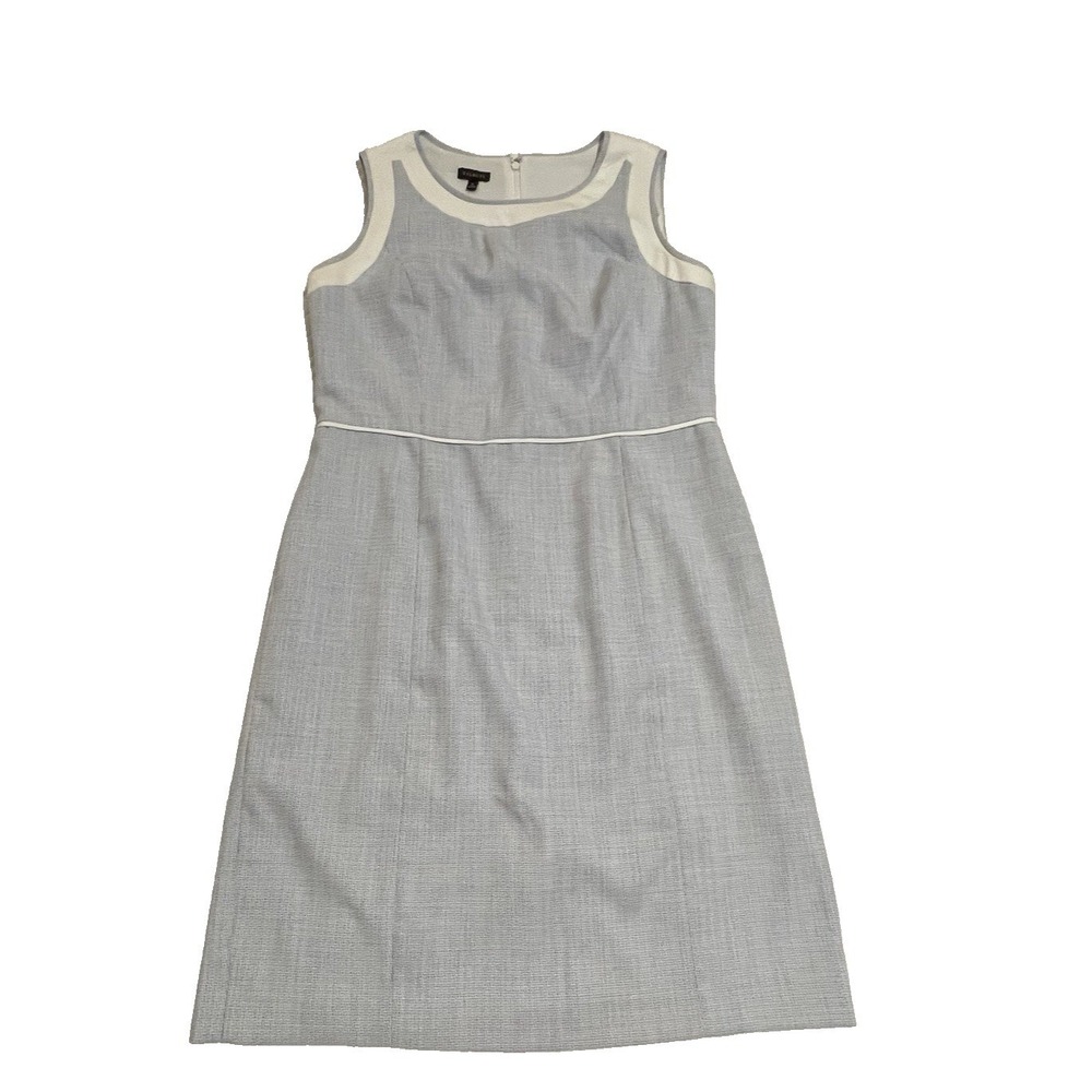 Talbots Dress Womens 10 Blue Tweed Lined Office Preppy Classic Clean Girl Career